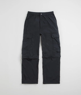 Comfy Wearable Snow Peak Garment Dyed Convertible Pants - Black
