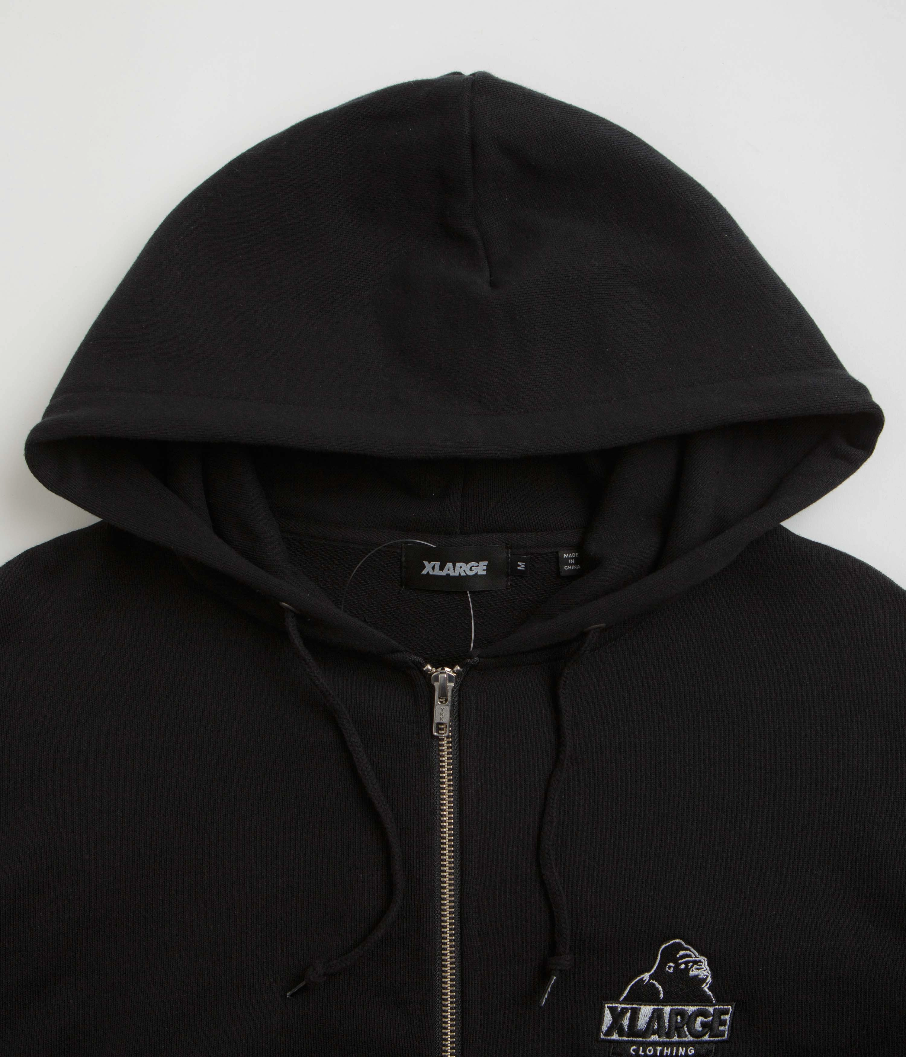 forest hike Organic Cotton XLarge Slanted OG Zip Hoodie - Black