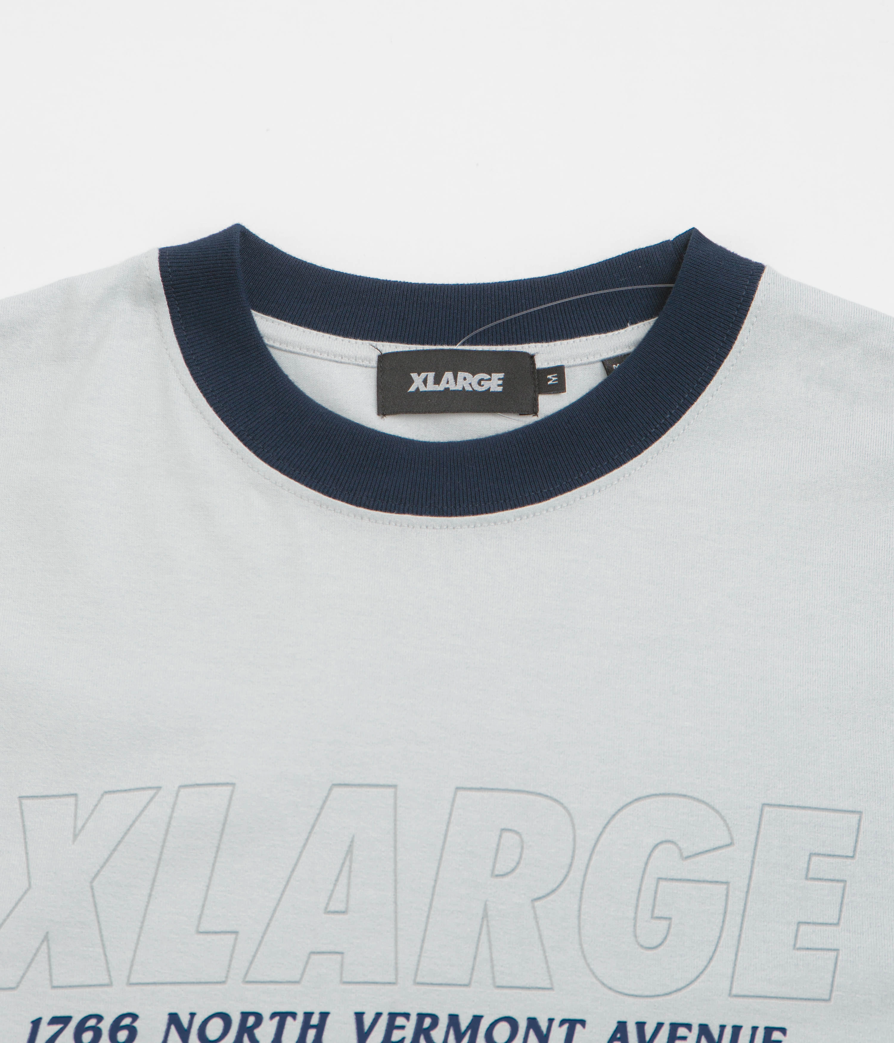 Breathable Fit XLarge Store Address Ringer T-Shirt - Grey