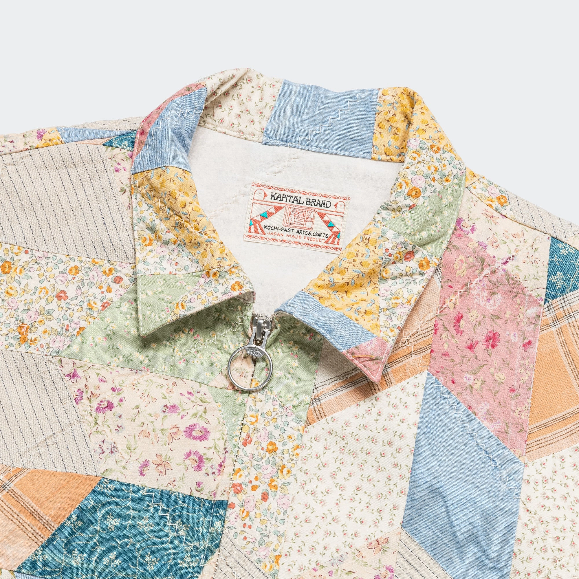 ReversibleStyle Layered Cuff System YABANE Quilt Patchwork Drizzler JKT - Ecru