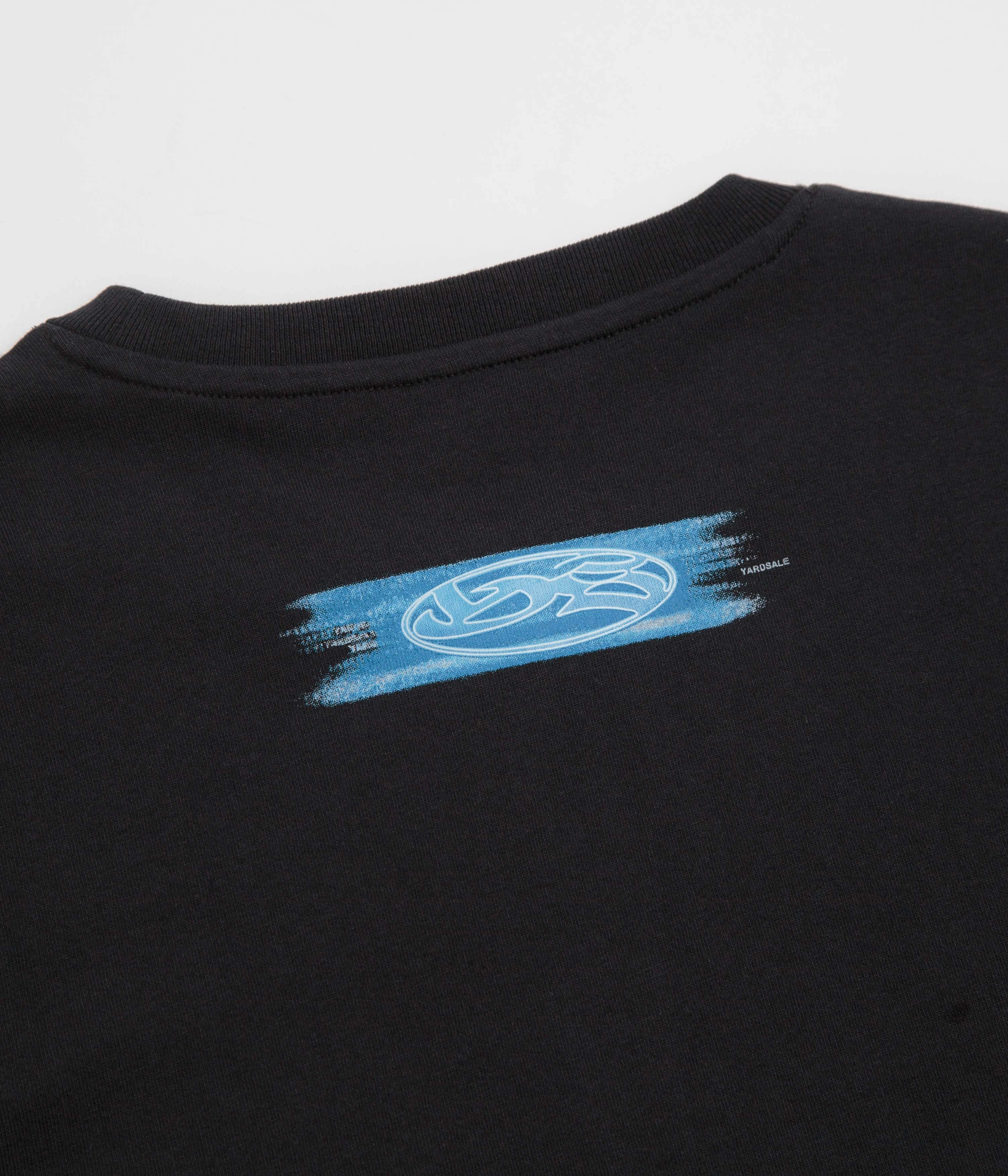 Moisture wicking Layered Shoulder Design Yardsale Cool Waters T-Shirt - Black