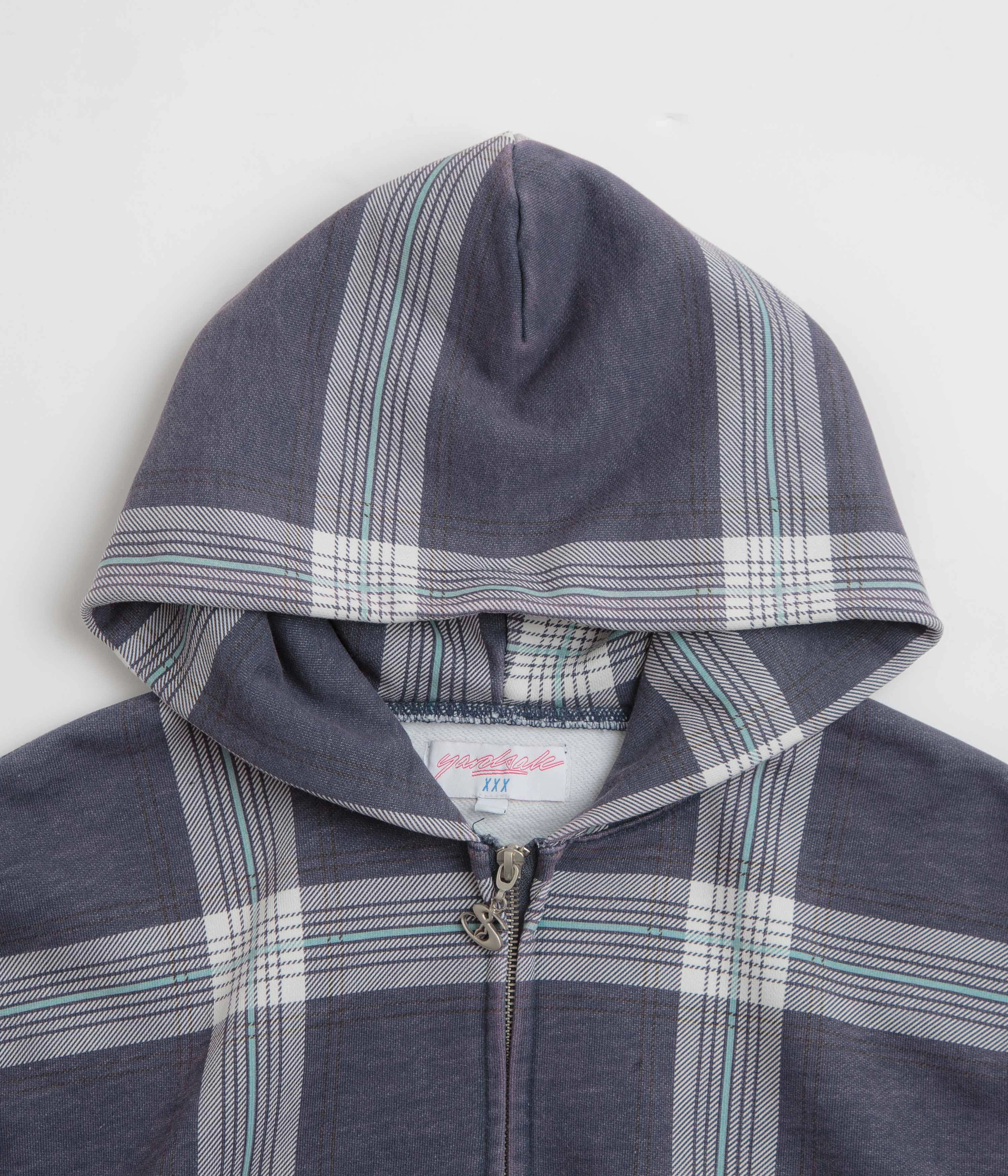 Yardsale Crib Checked Hoodie - Blue Wind Resistant