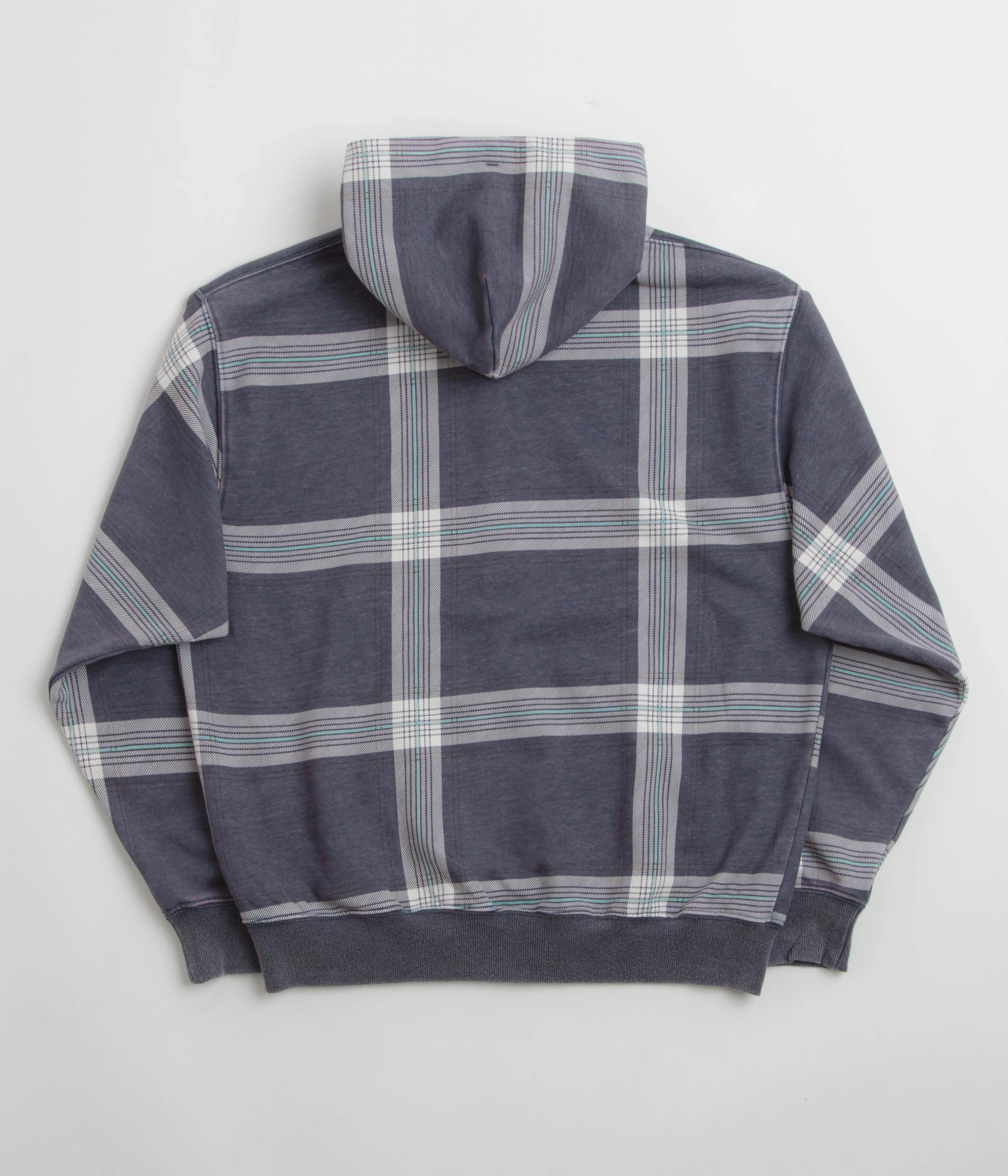 Yardsale Crib Checked Hoodie - Blue Caribou like Travel Buddy