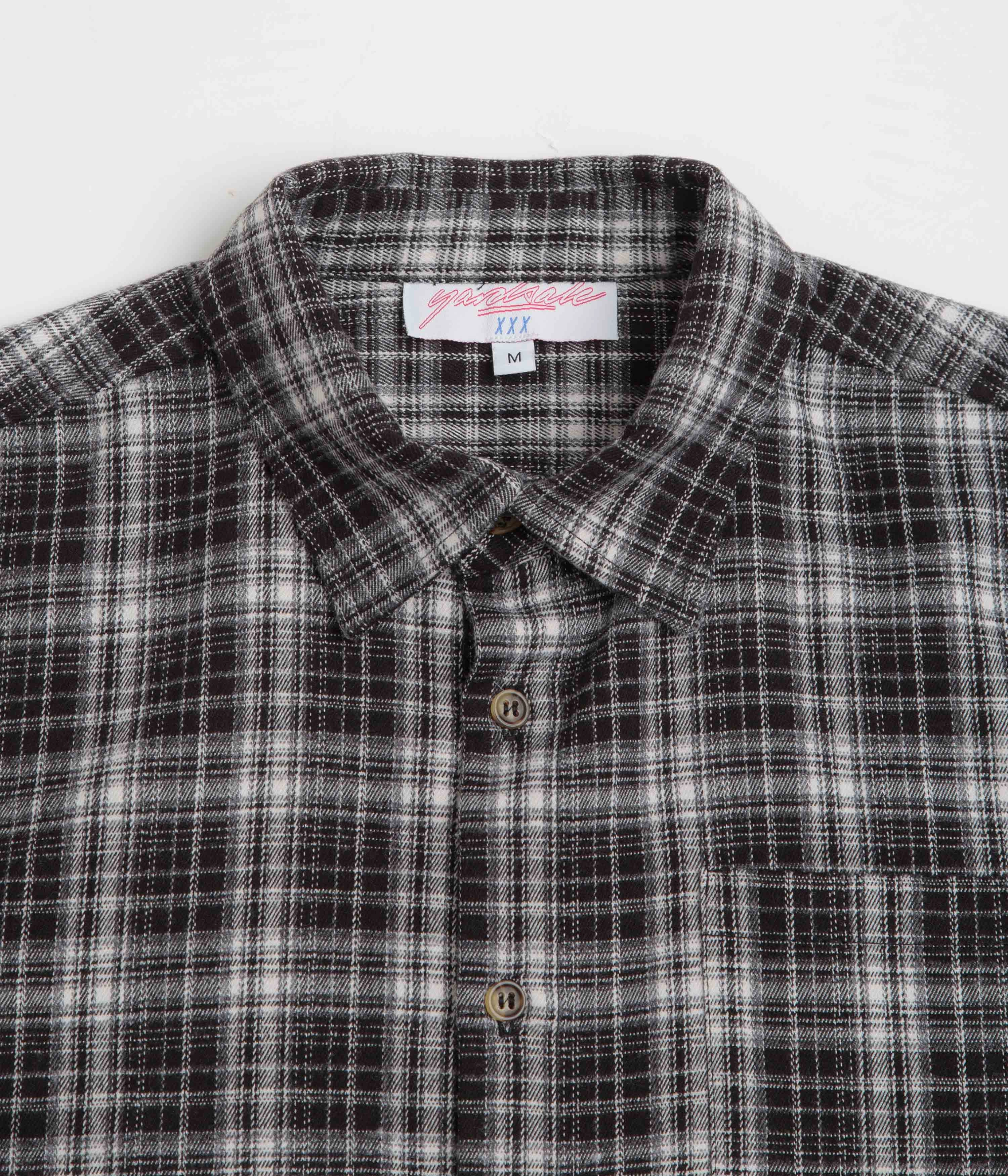 Camouflage Style Hiking Gear Yardsale Faded Plaid Shirt - Black