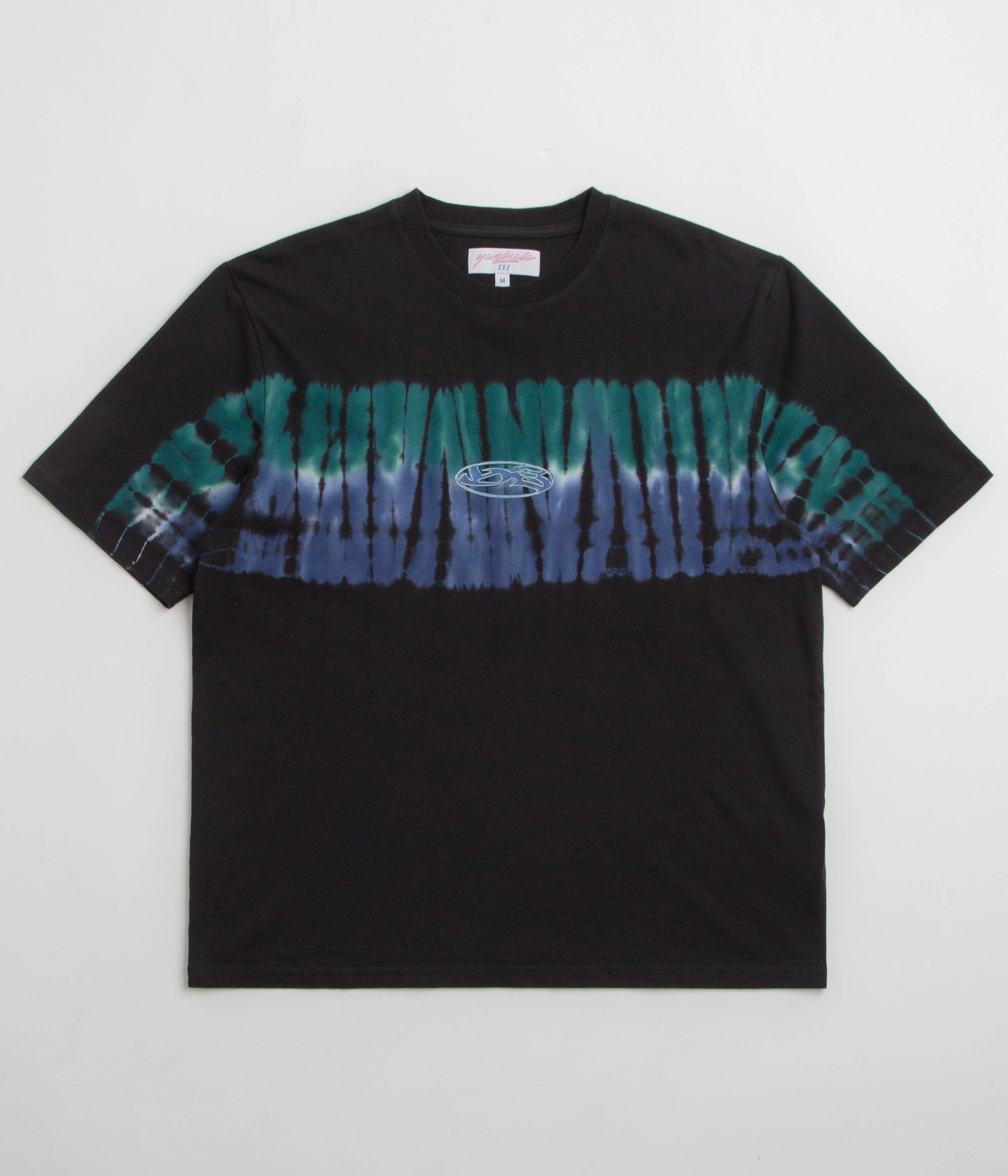 Relaxed and Easy Embroidered Yardsale Tie Dye T-Shirt - Black