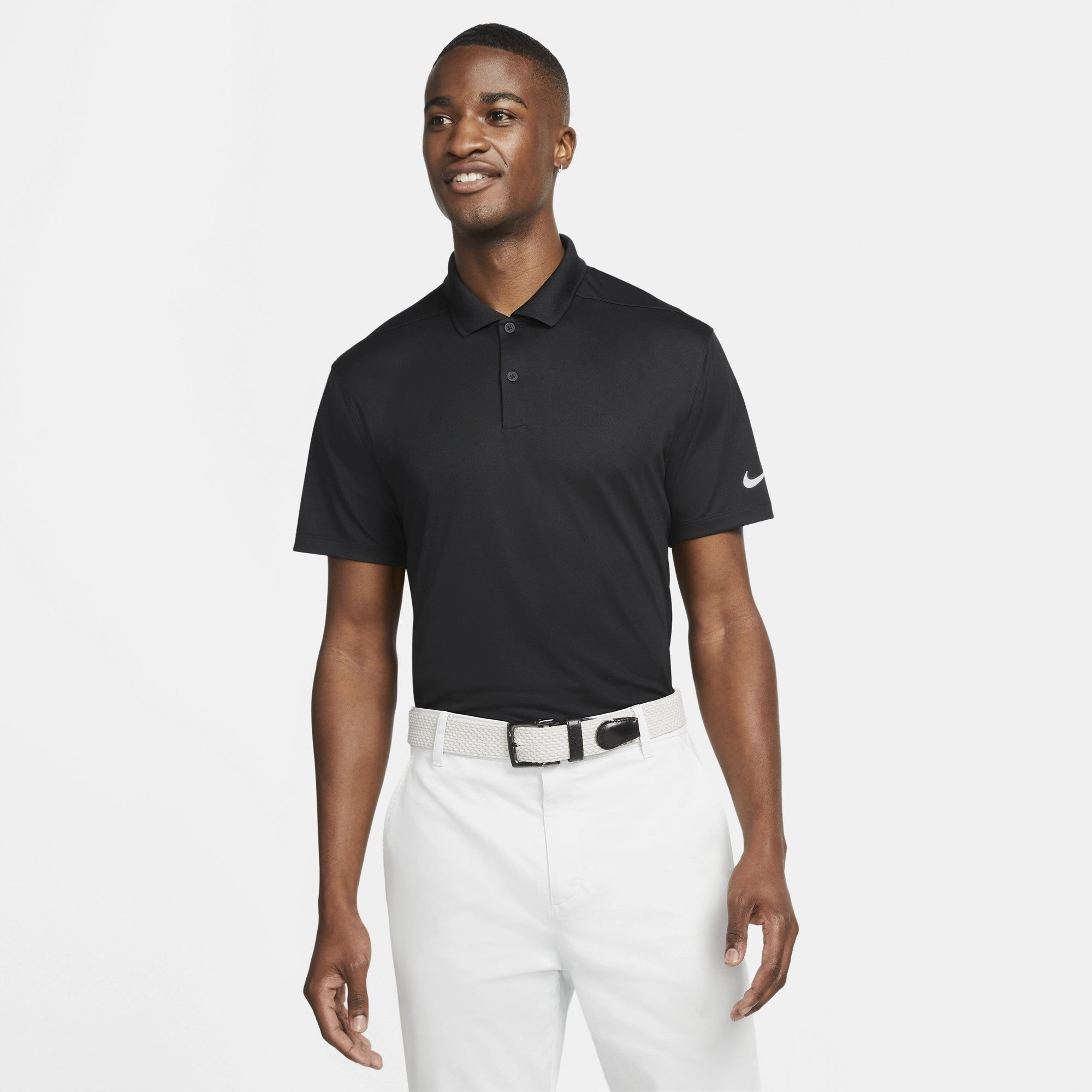 Nike Victory Solid Polo | BLACK/WHITE Elegant Top UV Protection