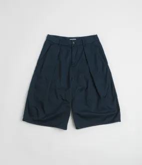 SeamlessConstruction Double Needle Stitching YMC Salba Shorts - Navy