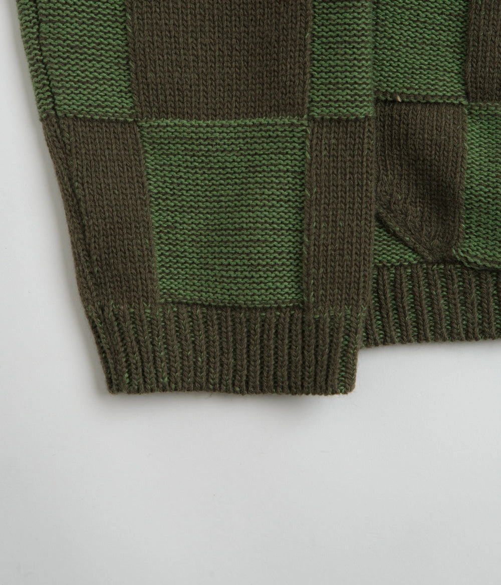 Layering Piece Embroidered Logo YMC Baker Cardigan - Green