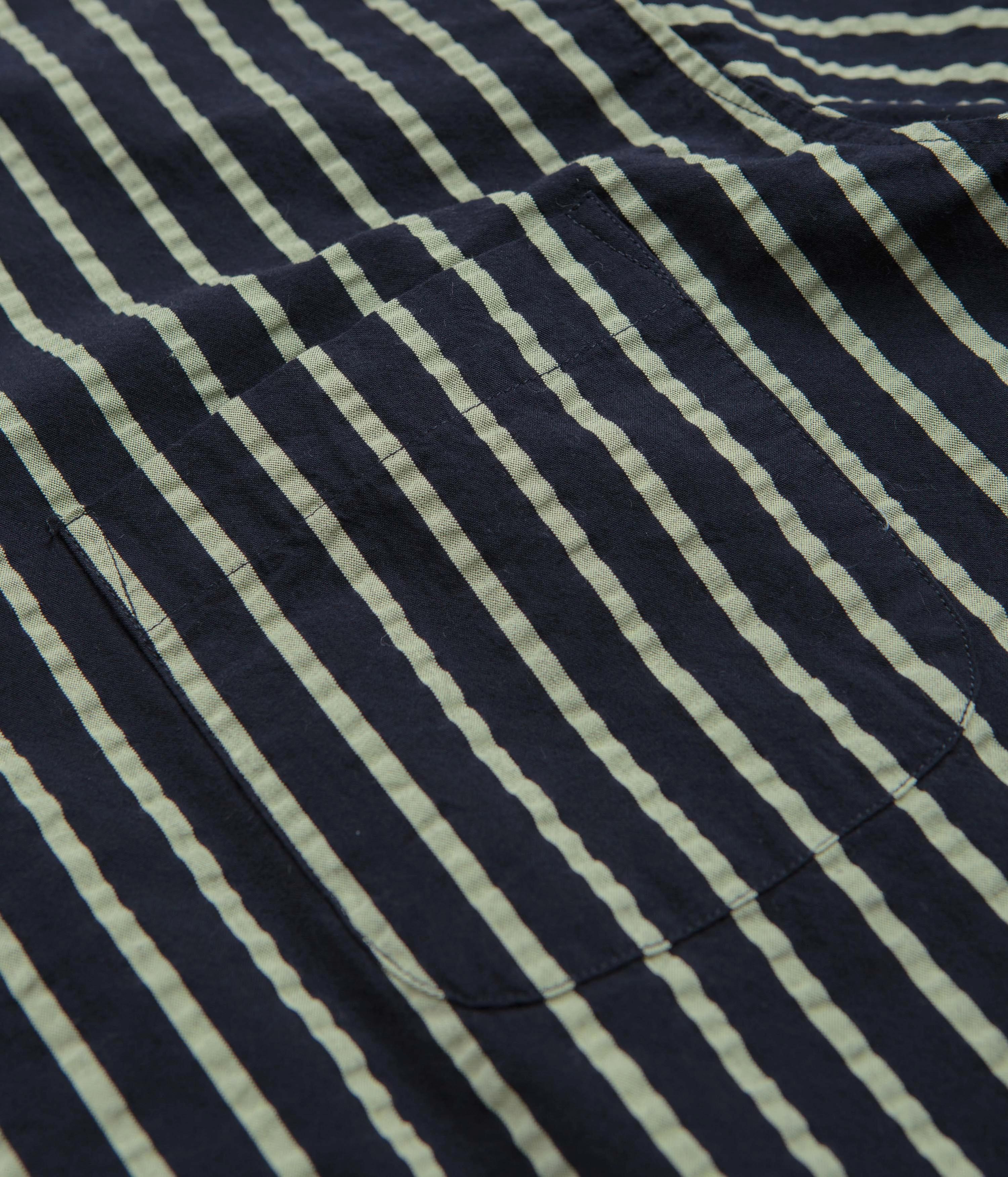 Social Meetup YMC Malick Short Sleeve Shirt - Navy / Yellow