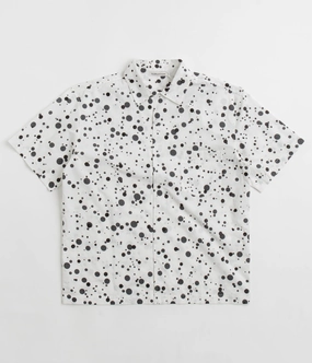 YMC Sidri Shirt - White / Black Organic Cotton Soft Touch Fabric