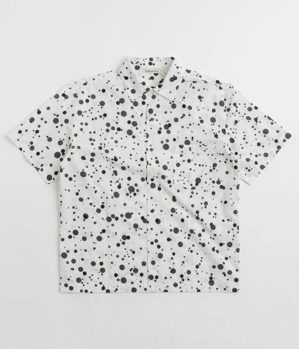 YMC Sidri Shirt - White / Black Organic Cotton Soft Touch Fabric
