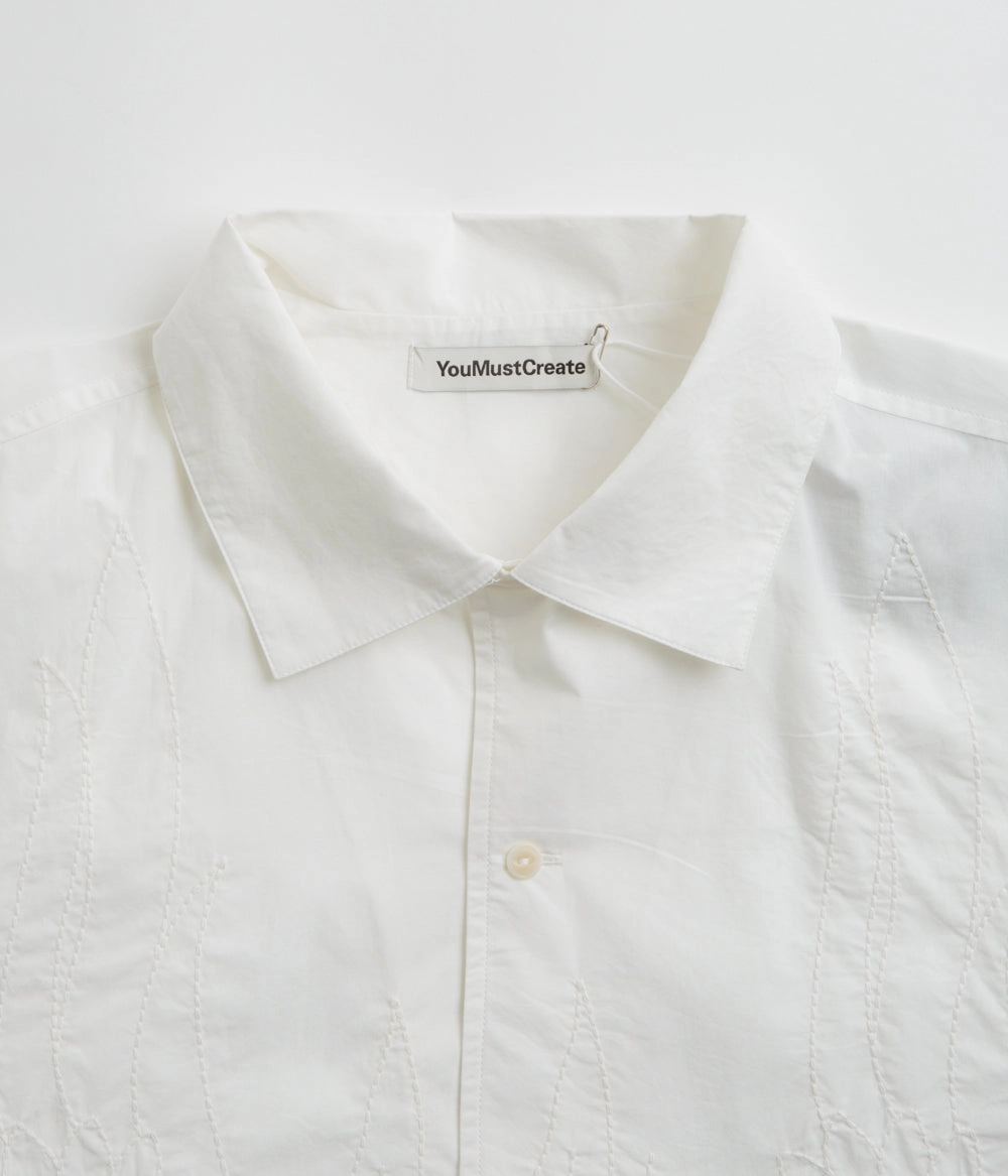 Minimalist Design Linen blend YMC Sidri Shirt - White
