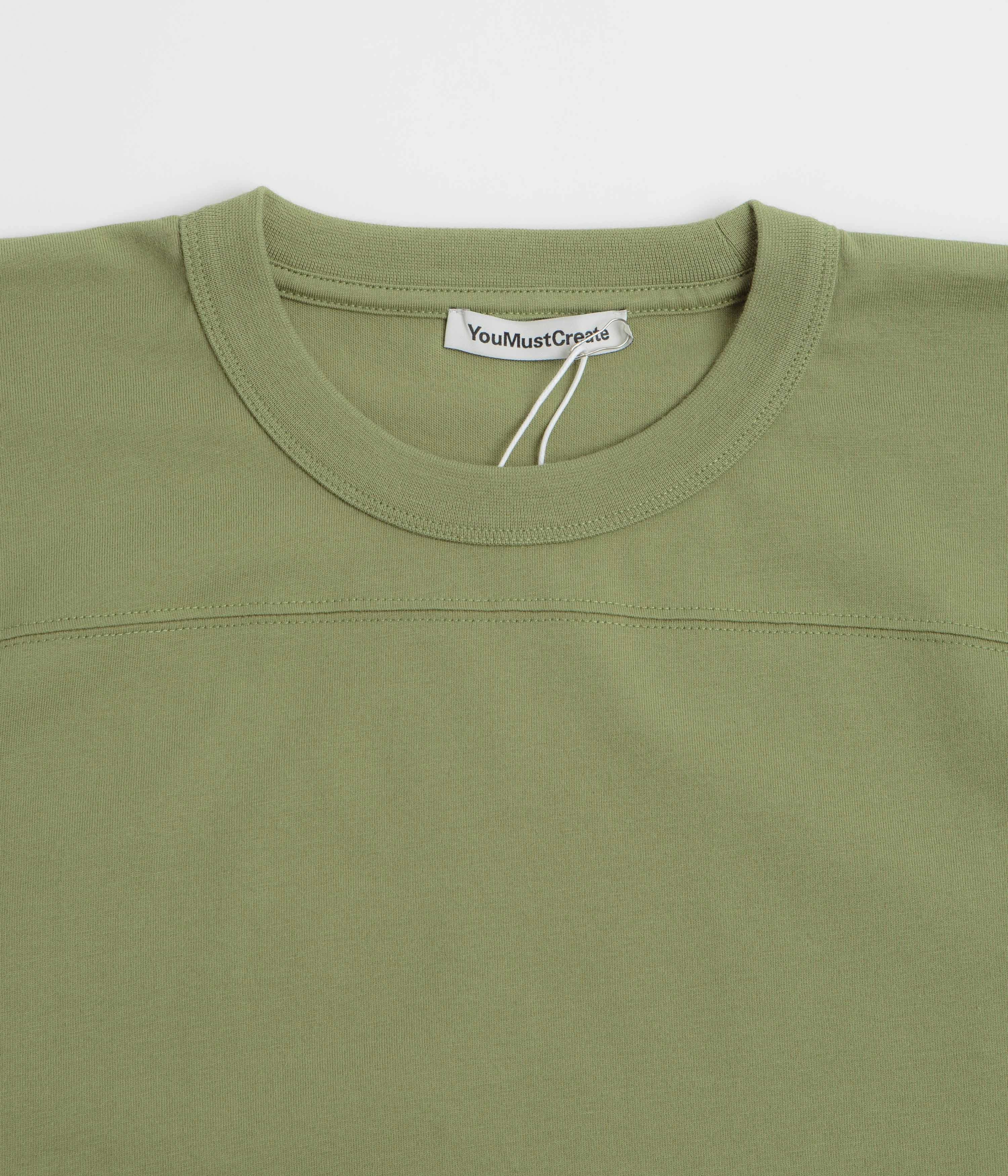 YMC Skate T-Shirt - Green / White Lightweight Construction