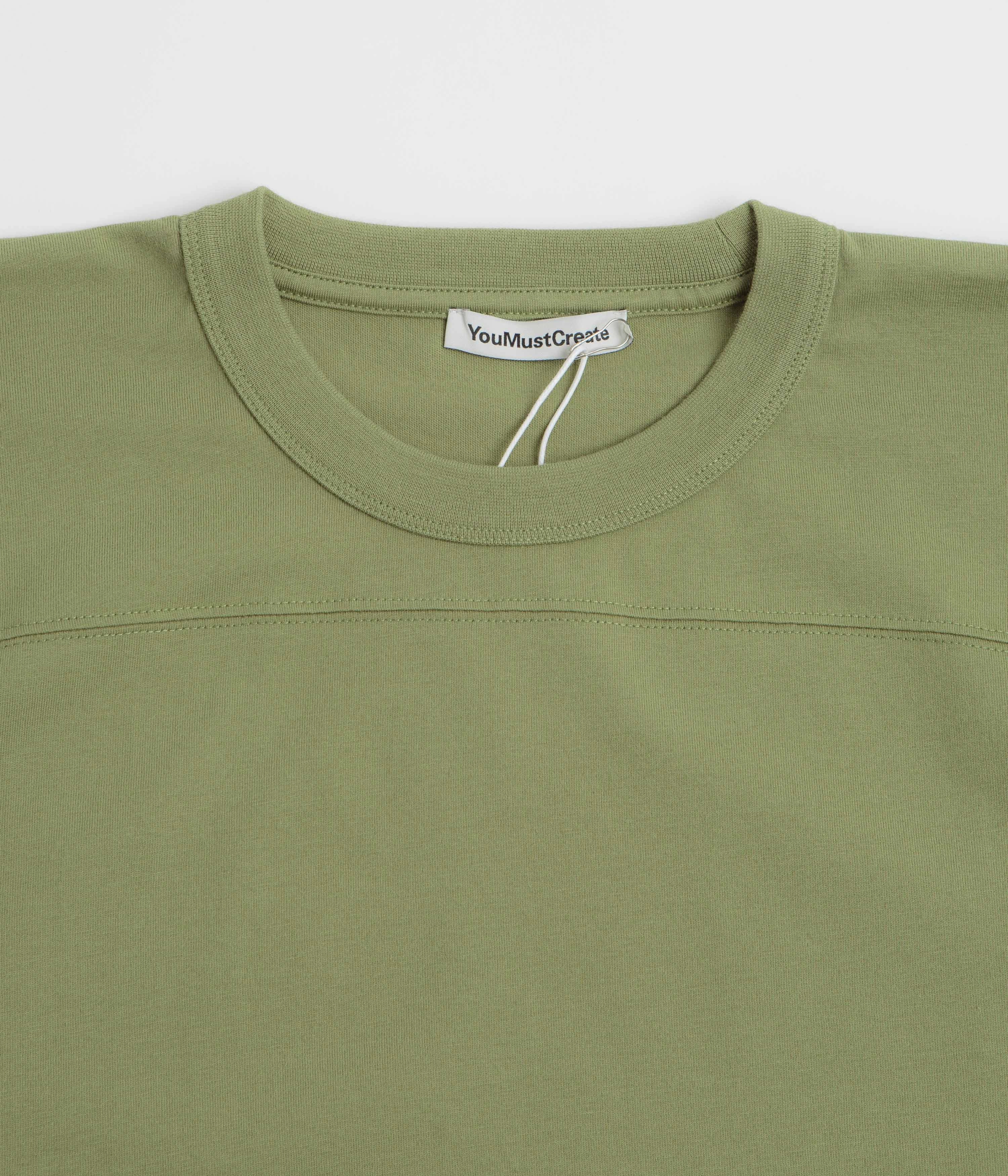 YMC Skate T-Shirt - Green / White Plus size option