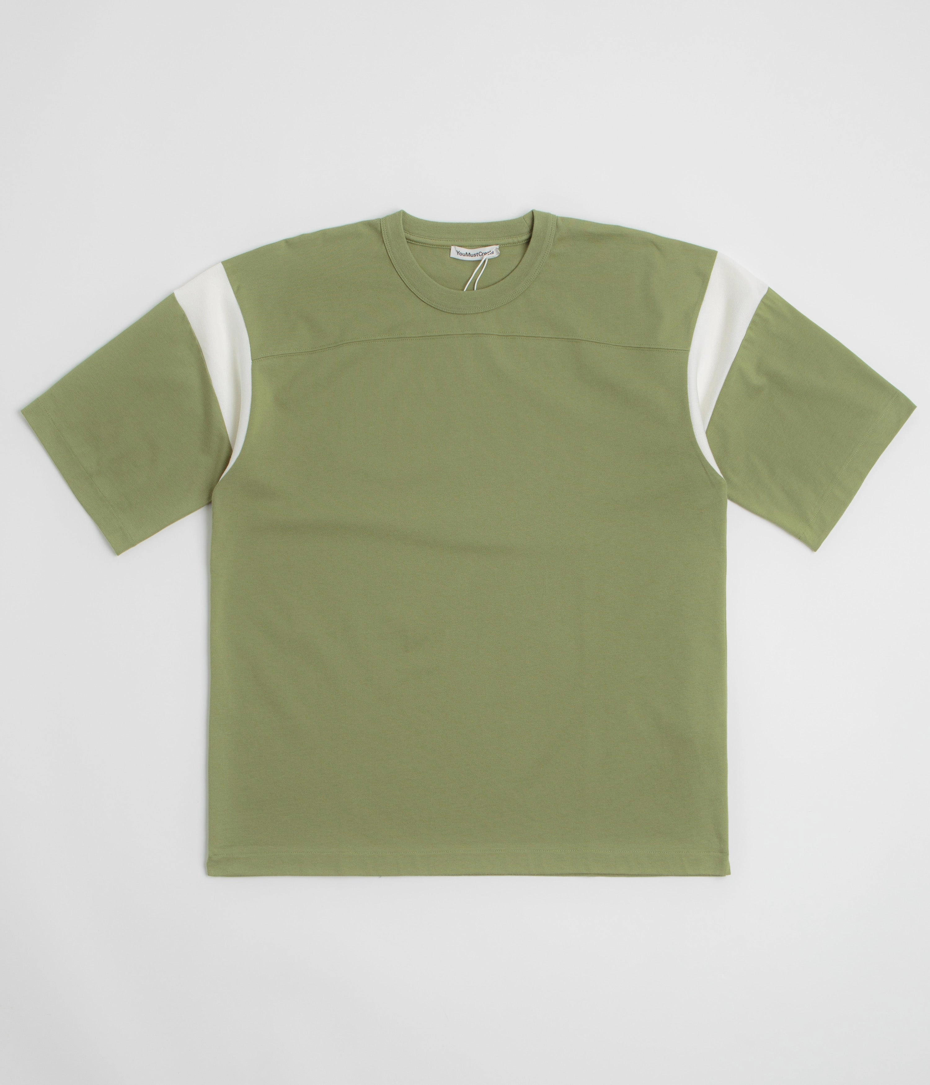 Breathable Cotton All-Weather Ready YMC Skate T-Shirt - Green / White