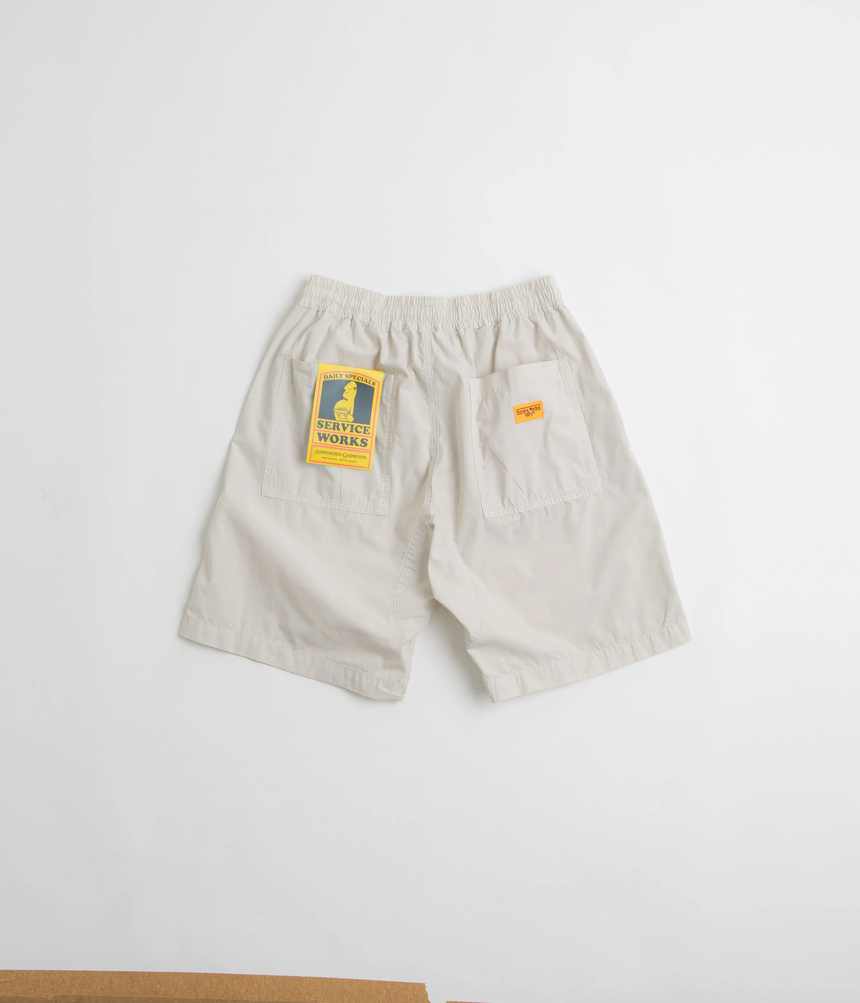 Airflow channels Anti Snag Fabric Service Works Poplin Chef Shorts - Salt