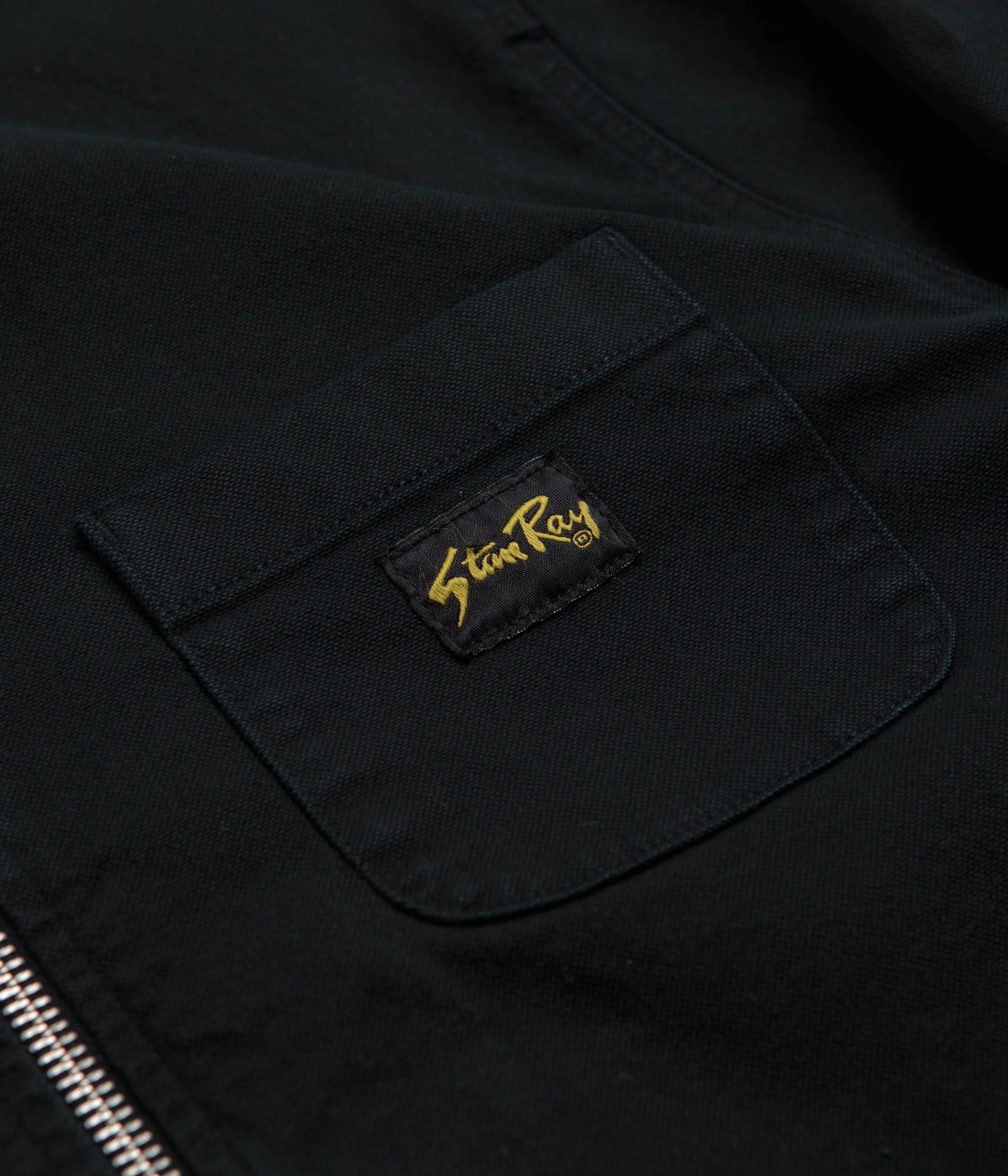 Stan Ray Zip Shirt - Washed Black Canvas Flexible Material Multi Pocket Design
