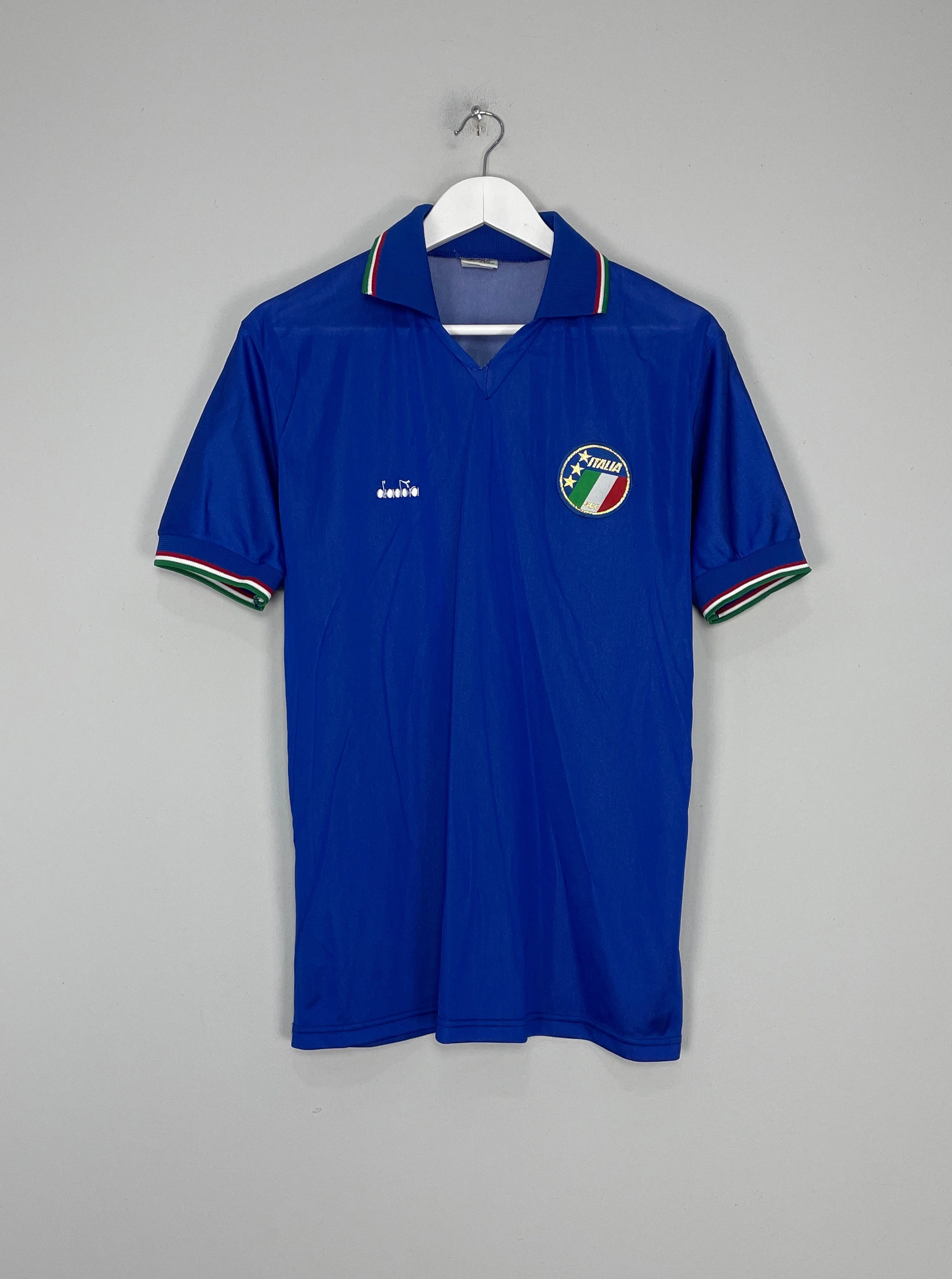 1986/90 ITALY HOME SHIRT (L) DIADORA Flattering Drop Shoulder
