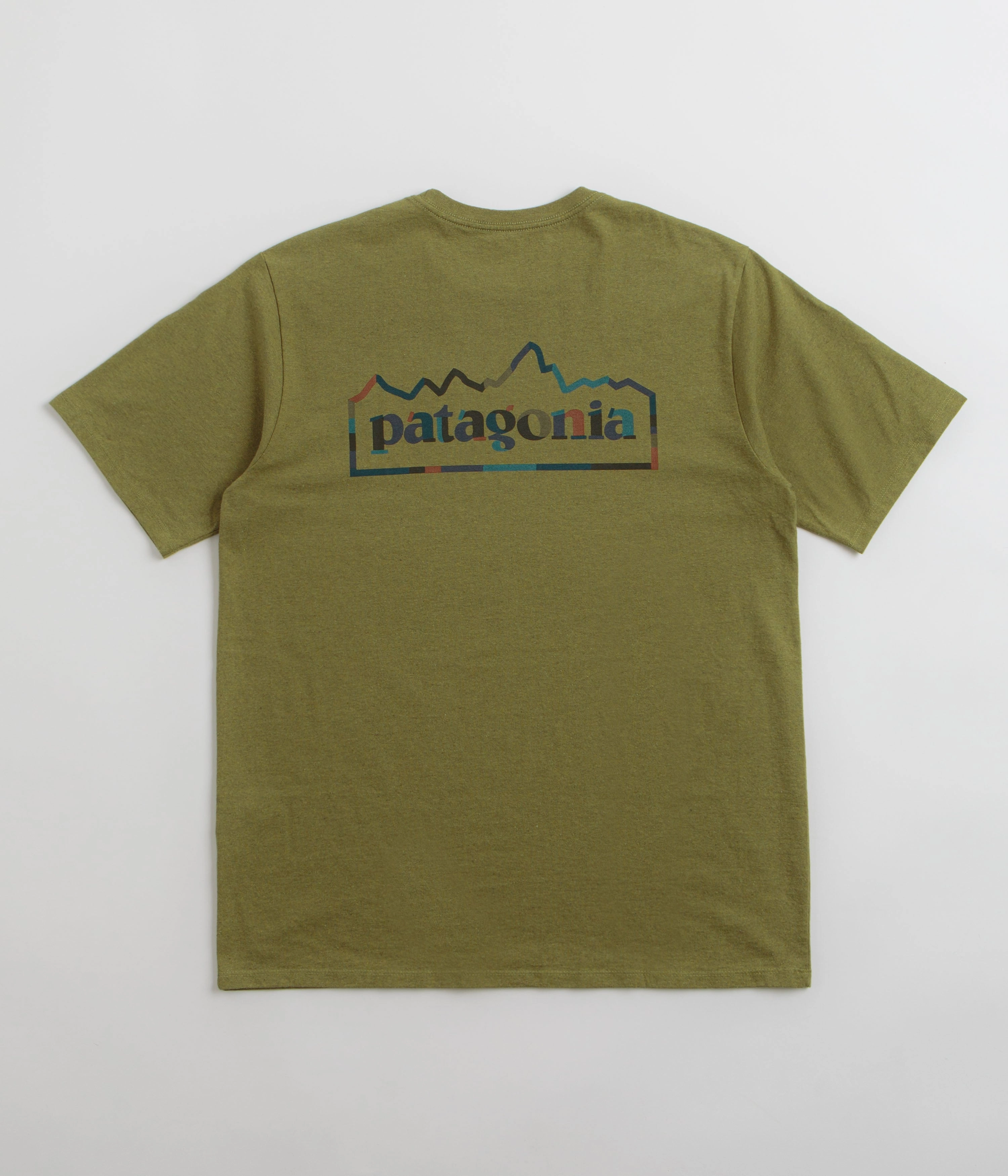Patagonia Unity Fitz Responsibili-Tee T-Shirt - Graze Green Anti Pilling Surface Water Based Ink Print