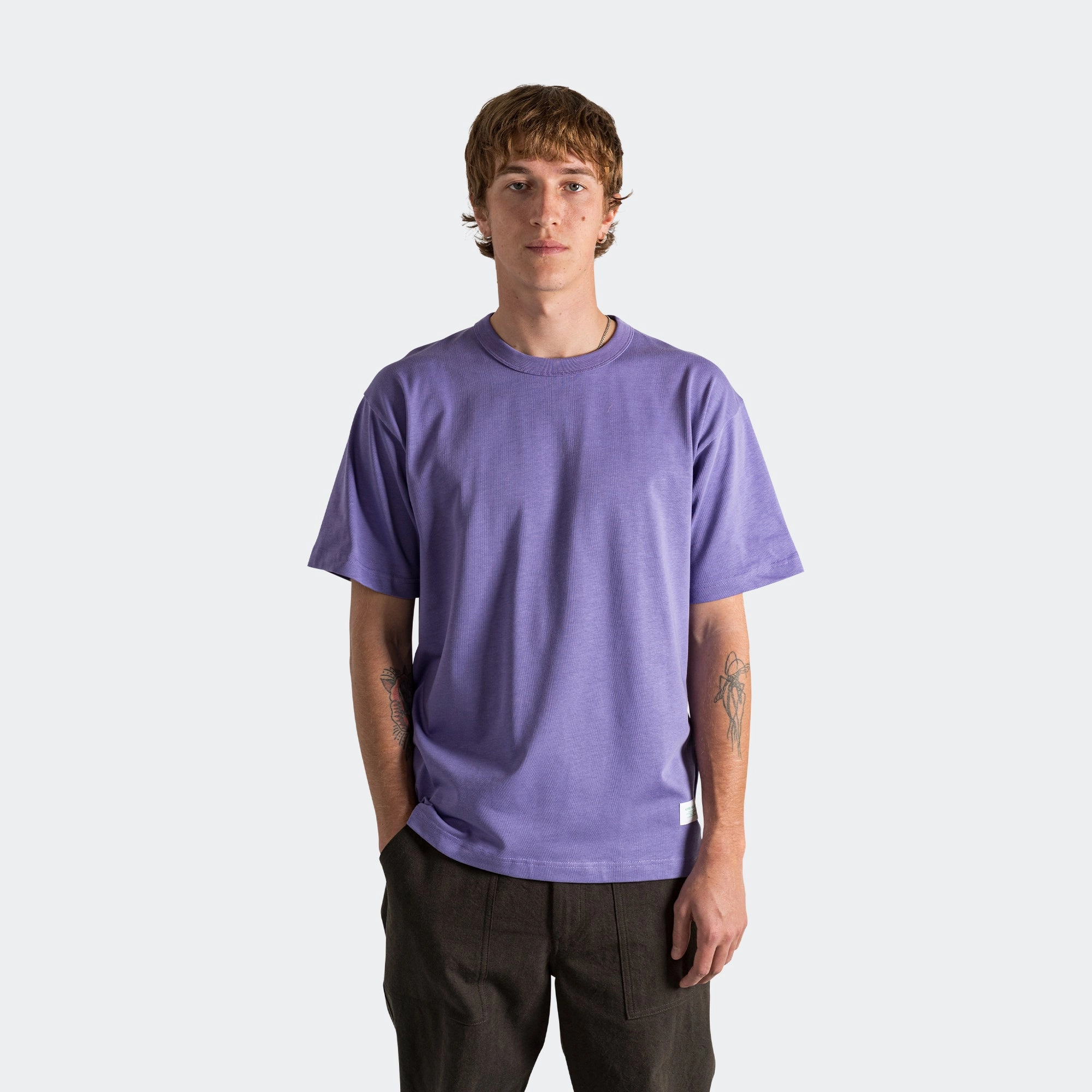 Soft and durable Simon Heavy T-Shirt x UP THERE - Purple Veronica