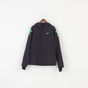 bike tour Red Zimtstern Men L Jacket Black Nylon Hood Winter Ski Padded Pockets Waterproof Top