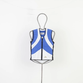 Techniche Men M Vest Full Zipper Blue Cycling Evaporative Cooling Nylon Back Pockets Top Collectible