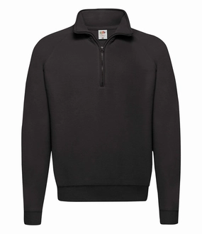 product brand name recognition Durable Build Zip Neck Sweat | BLACK