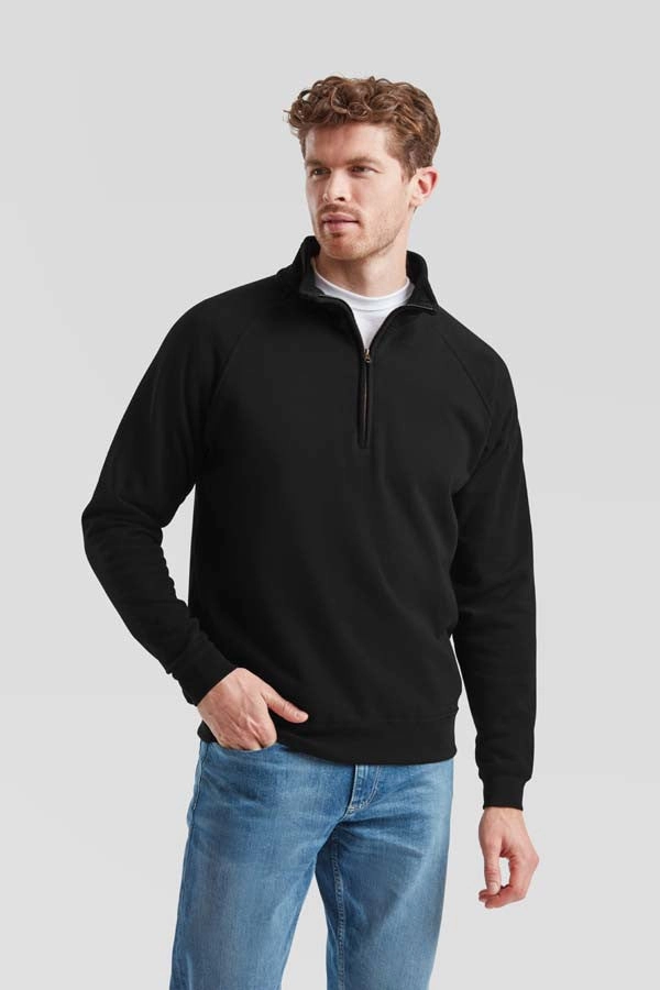 Zip Neck Sweat | BLACK Casual apparel Outdoor Relaxed