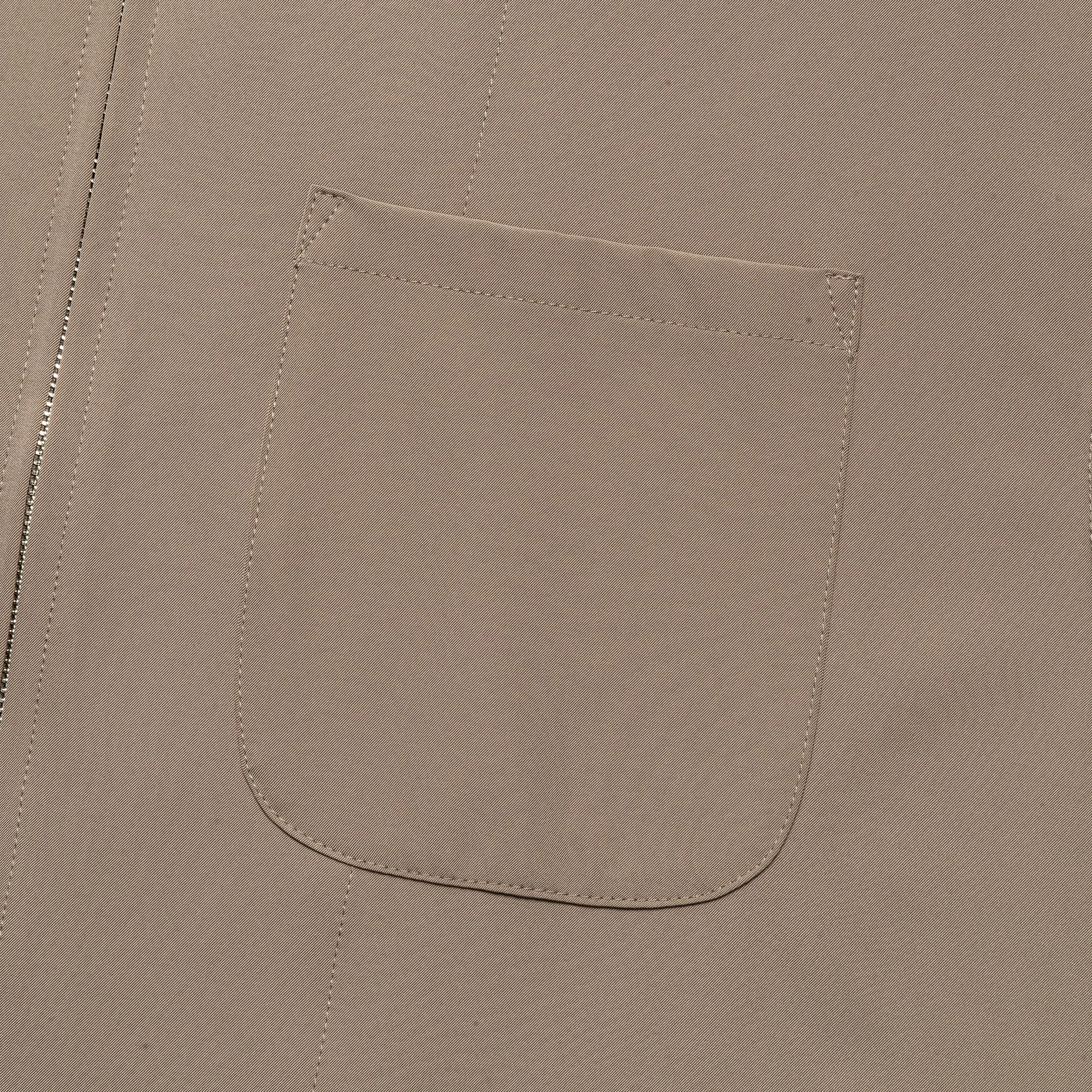 Trendy Apparel Flexible Shoulder Construction Zip-Up Gym Shirt - Taupe Poly Tech