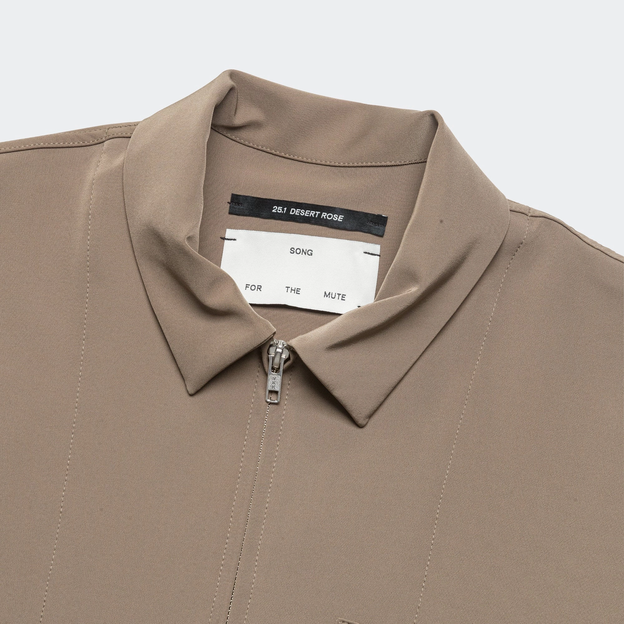 Zip-Up Gym Shirt - Taupe Poly Tech Relaxed Comfort Non Restrictive Fit