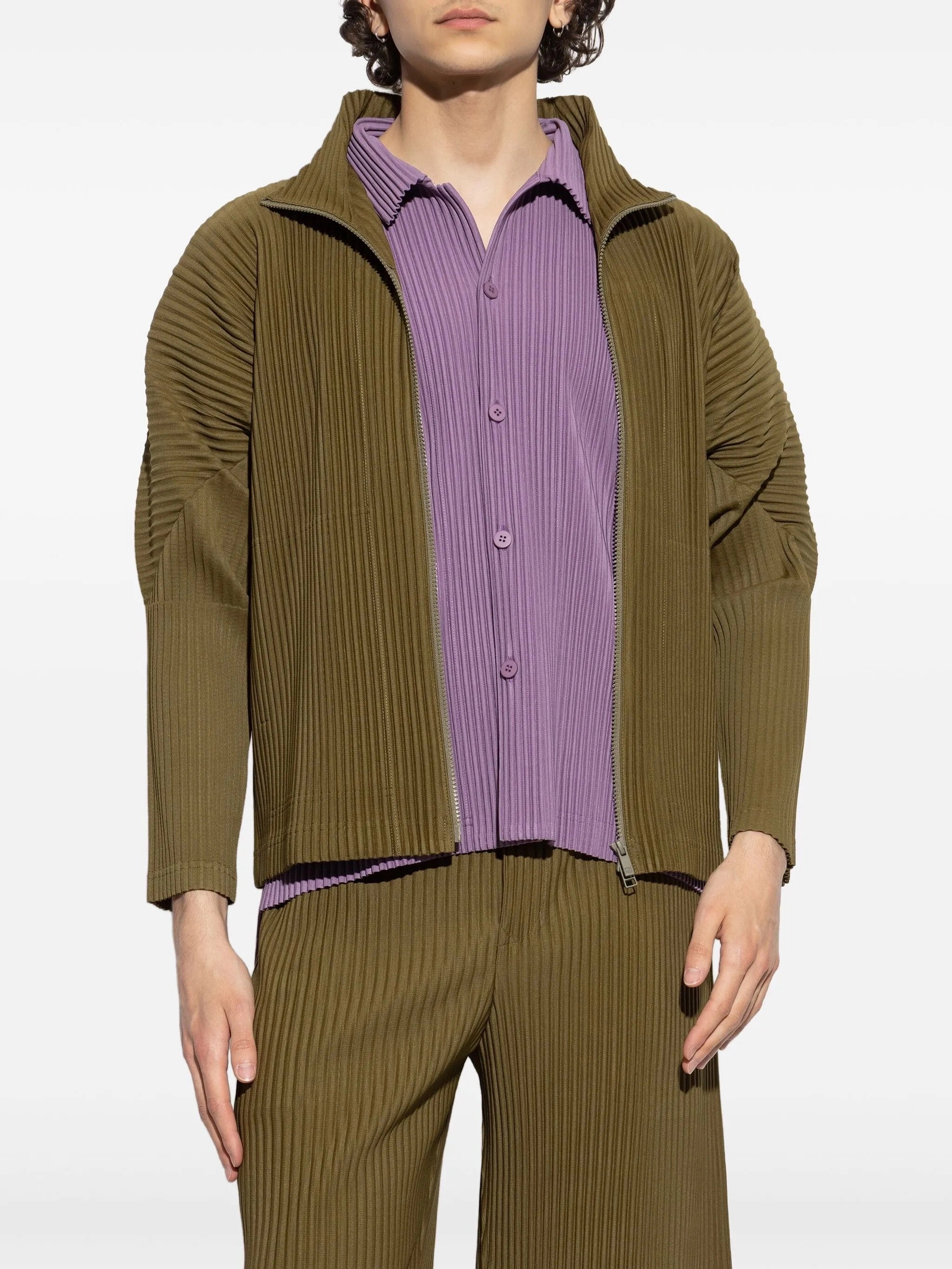 Zip Up Jacket - Olive Khaki Anti-static