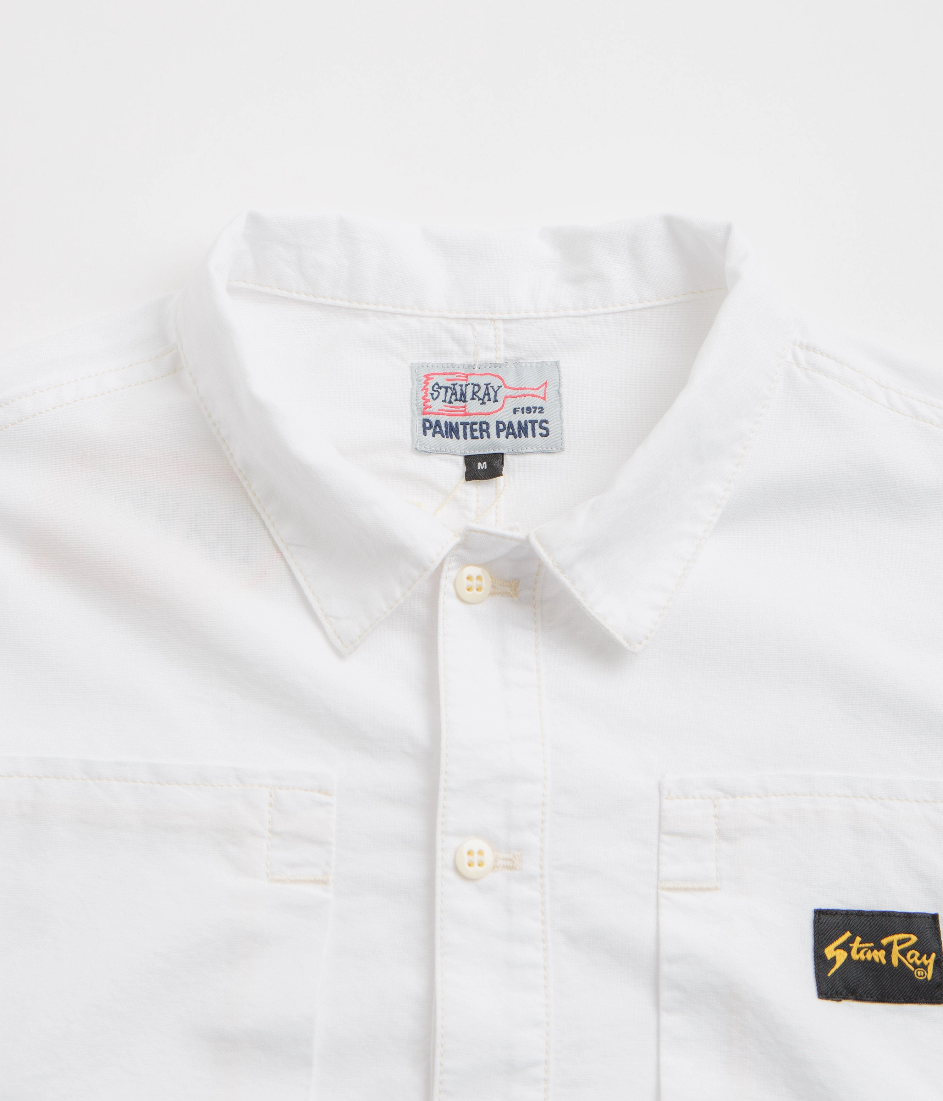 Workwear Essential Stan Ray Painters Pop Over Shirt - Natural Cotton Oxford