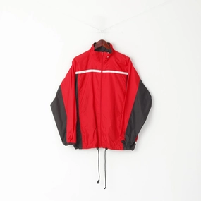 Rain Shield Core Look Erima Men M Jacket Red Nylon Waterproof Full Zipper Rain Lightweight Top