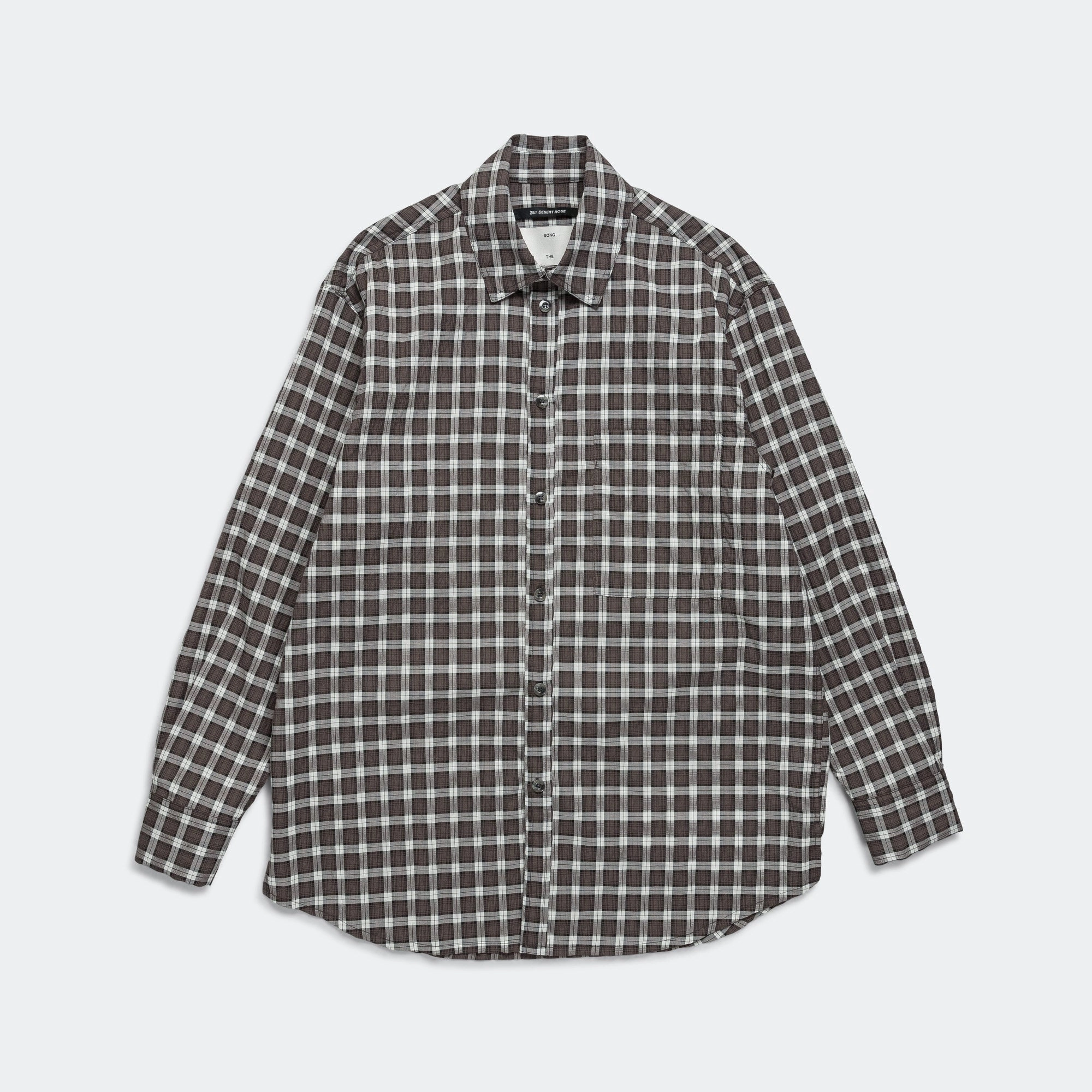 LS Pleated Box Shirt - Blue Checkered Cloth Comfort Wear